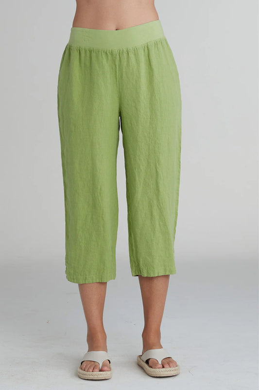 CUT LOOSE CROPPED GREEN PANT