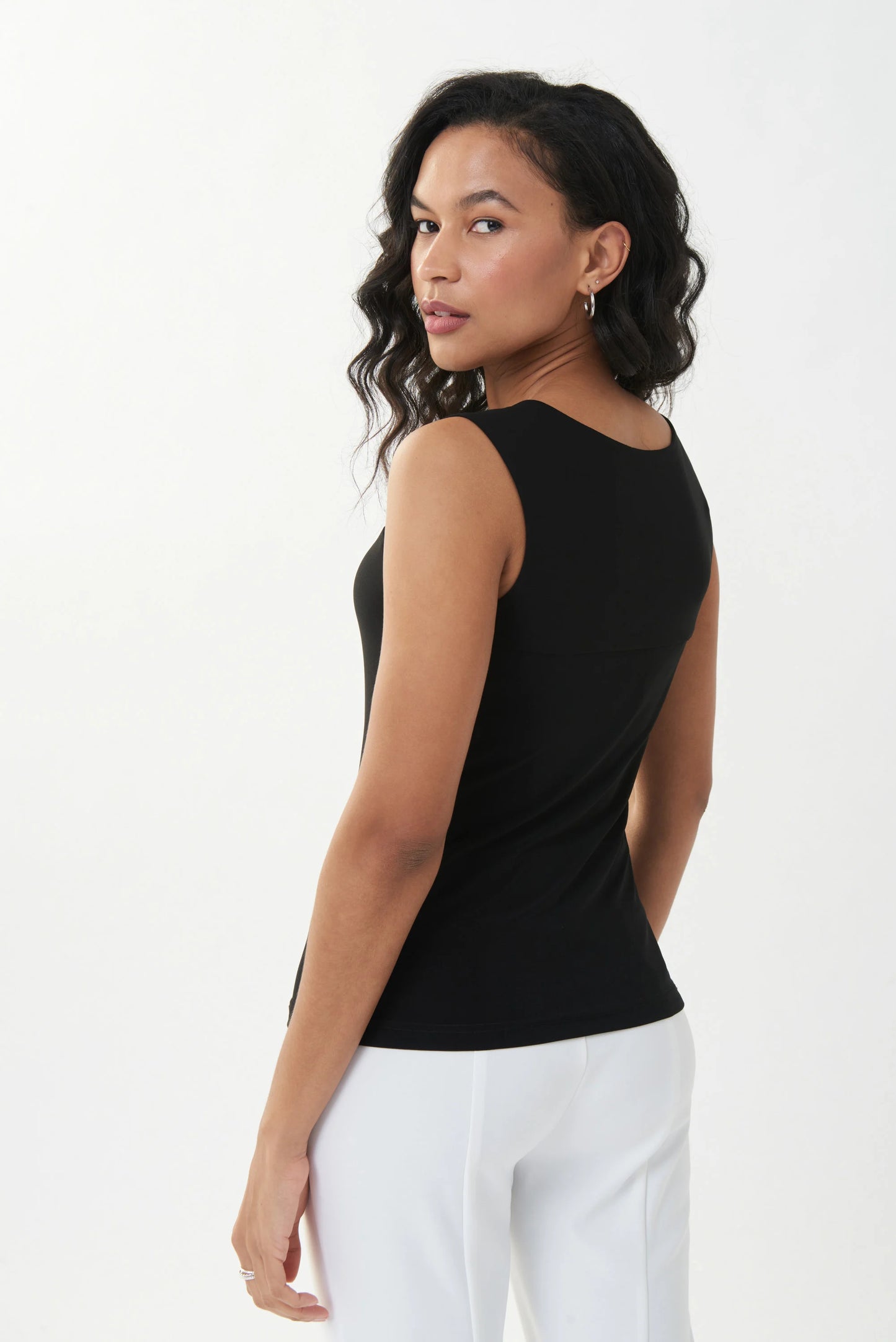 JOSEPH RIBKOFF CLASSIC SQUARE-NECK CAMISOLE - BLACK