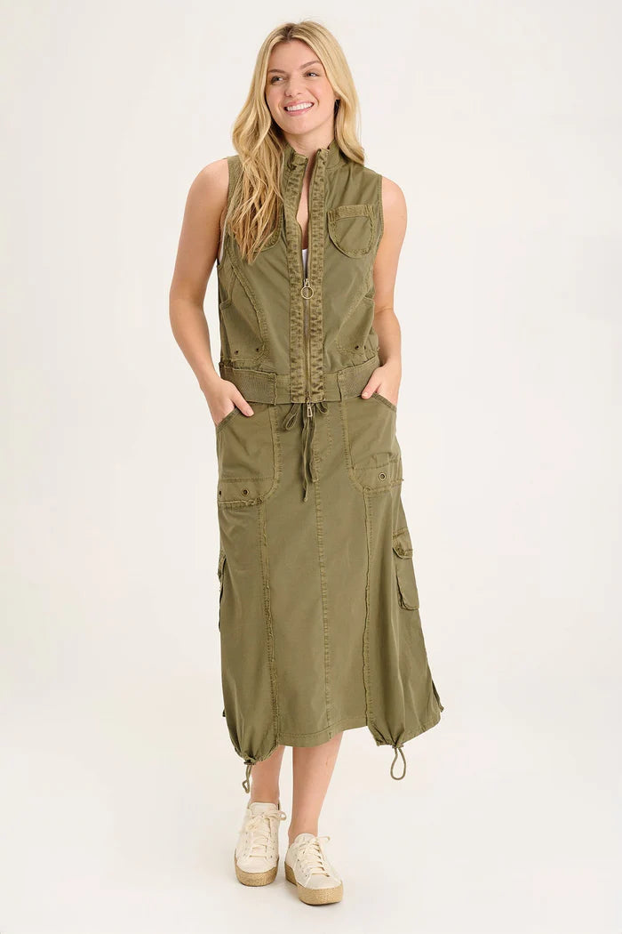 XCVI CASTALINA SKIRT - OLIVE GREEN