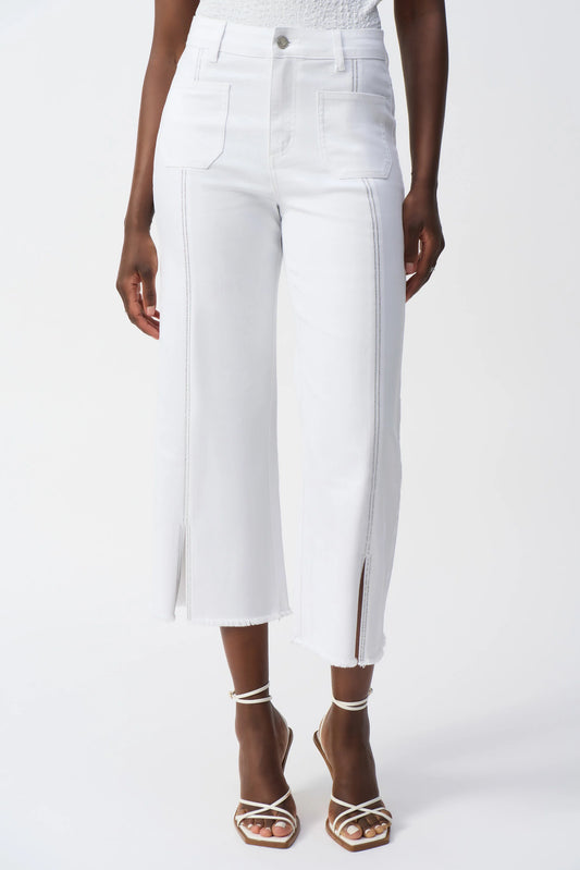 JOSEPH RIBKOFF CULOTTE JEANS - WHITE