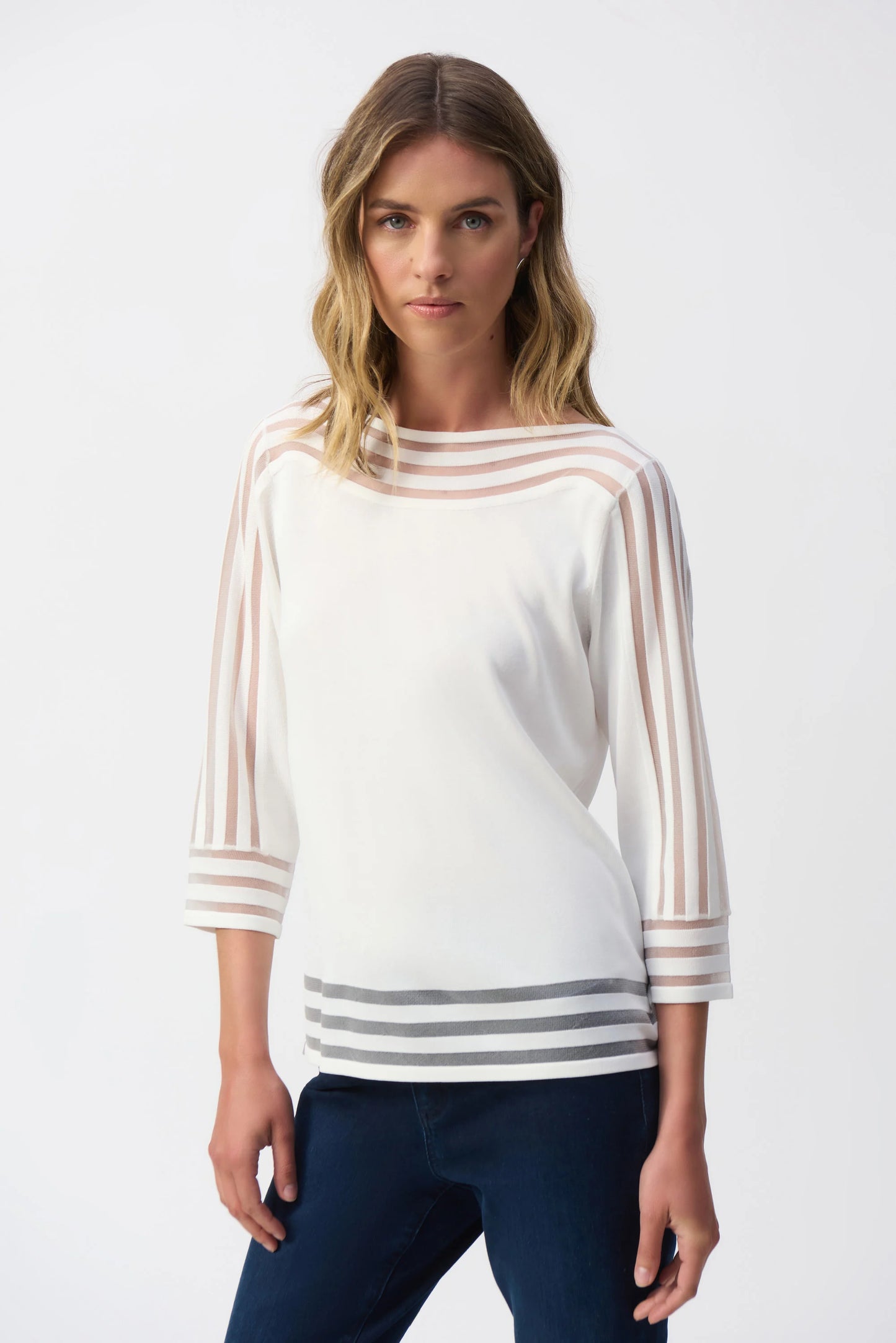 JOSEPH RIBKOFF SWEATER KNIT PULLOVER - VANILLA