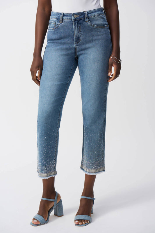 JOSEPH RIBKOFF STRAIGHT FIT CROPPED JEAN