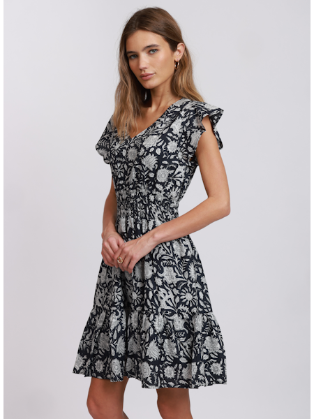 DYLAN MAGNOLIA DAY DRESS - BLACK & WHITE