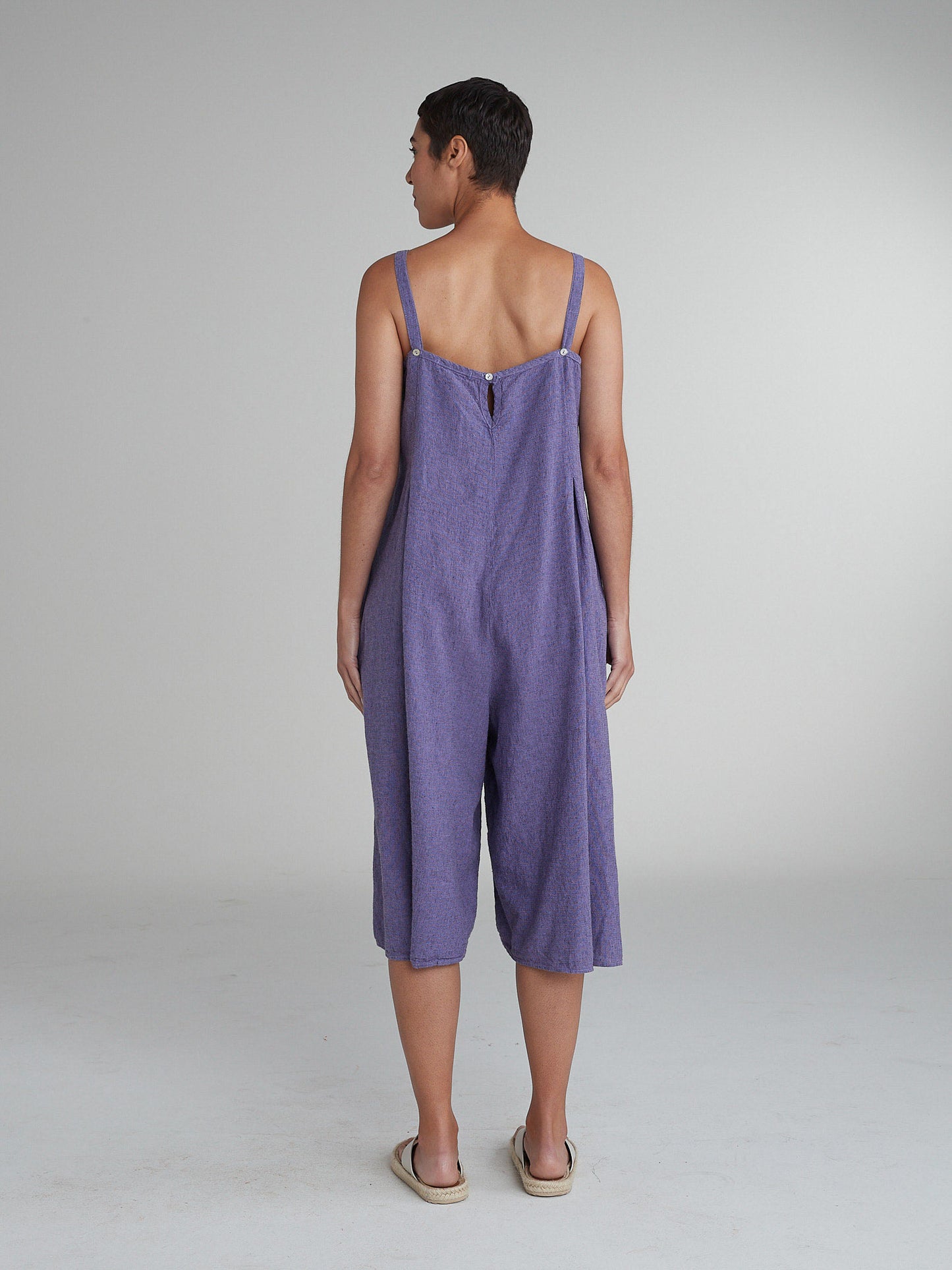 CUT LOOSE CROPPED JUMPSUIT - PURPLE