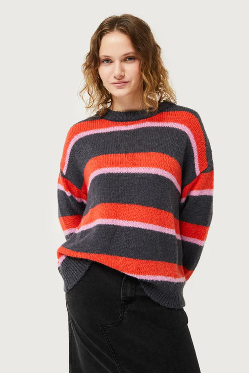 *SALE* COMPANIA FANTASTICA STRIPED SWEATER - MULTI - 10240GRYORG