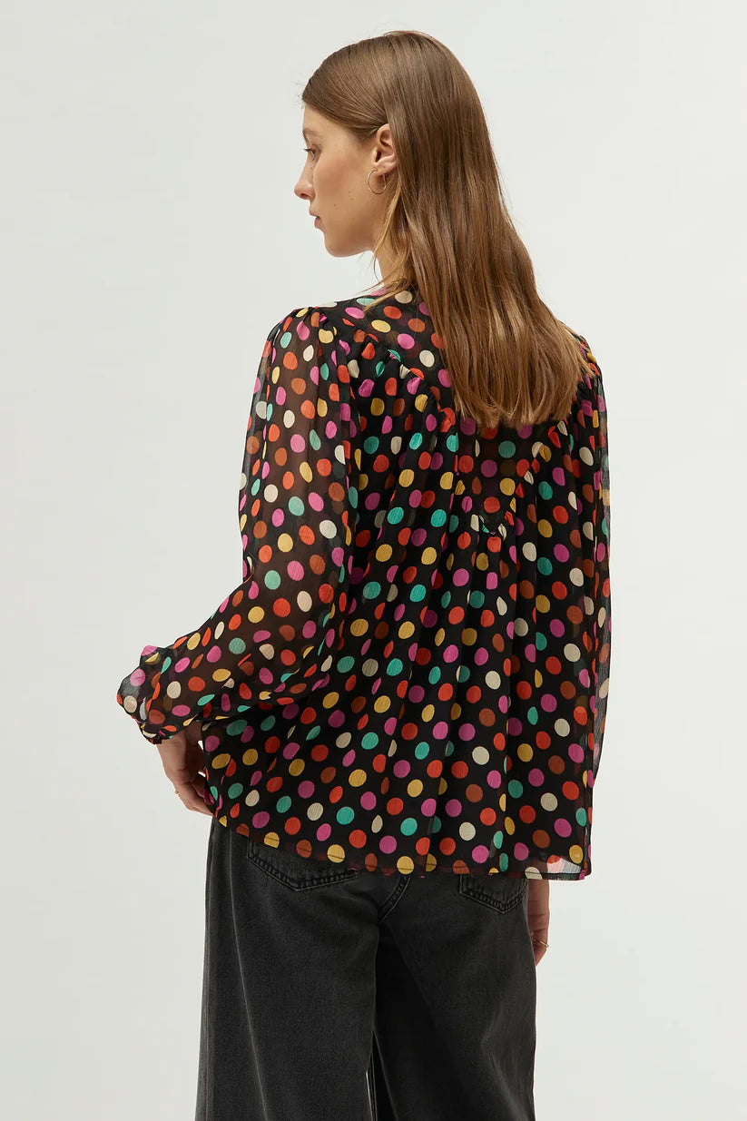 COMPANIA FANTASTICA MULTICOLORED DOTS BLOUSE