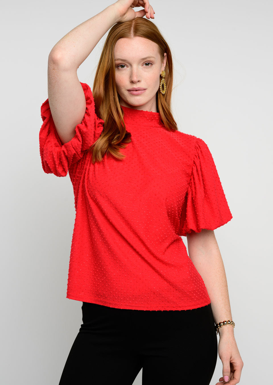 *SALE* IVY JANE TUFTED DOT TOP - RED