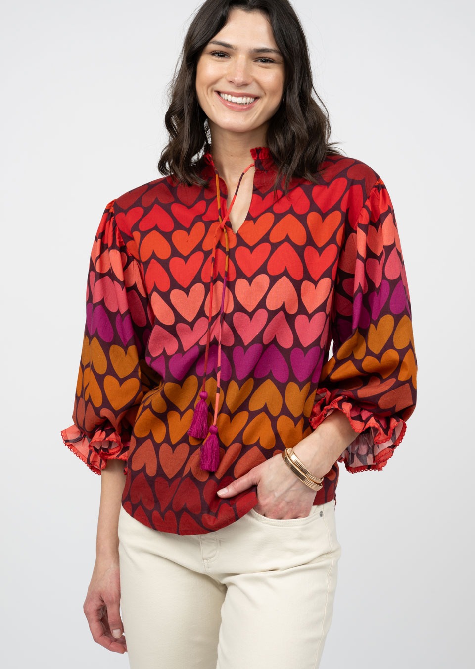 IVY JANE OMBRE HEART TOP - MULTI