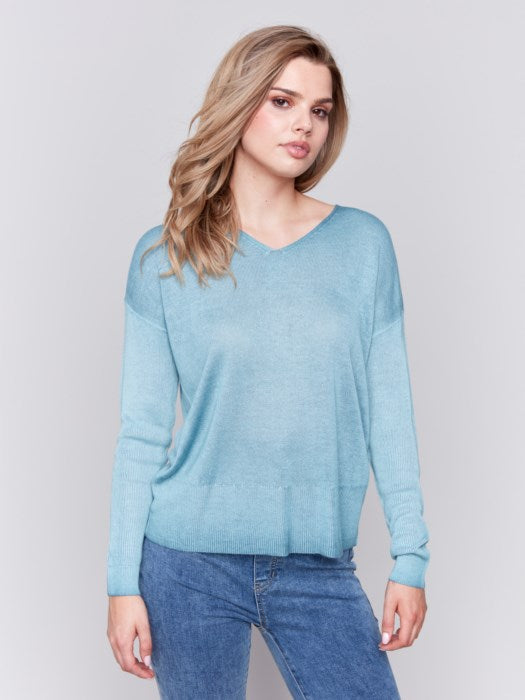 CHARLIE B SNOW WASH SWEATER - BLUE - C2695976B339