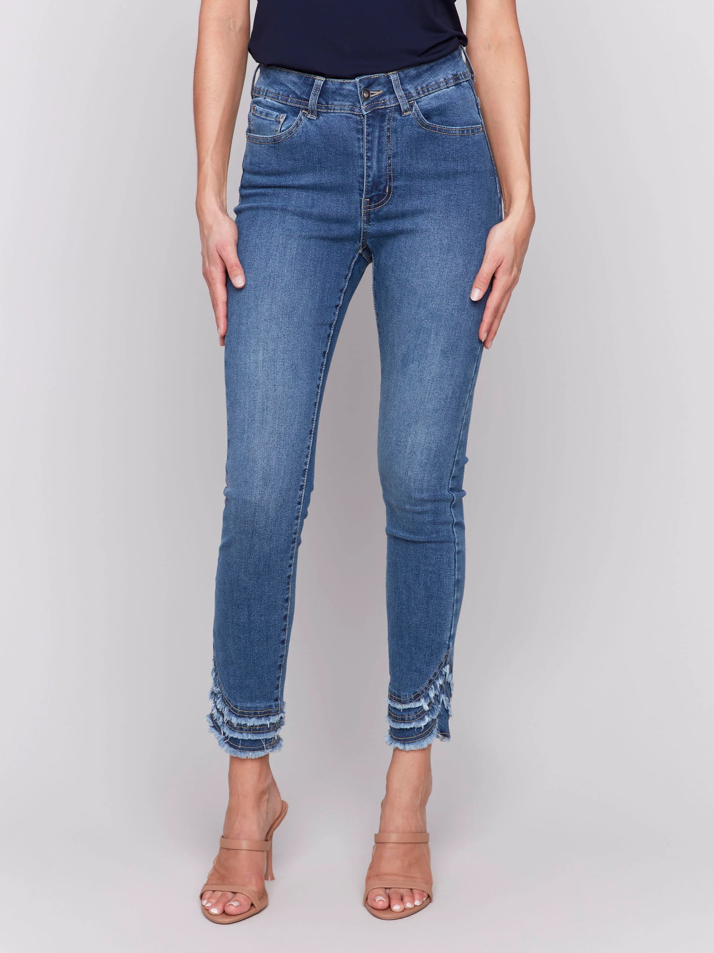 CHARLIE B FRAYED HEM JEAN - DENIM - C5273S431A156