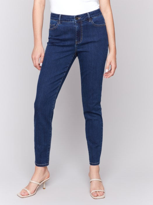 CHARLIE B CARINE SKINNY 5-POCKET JEAN - INDIGO