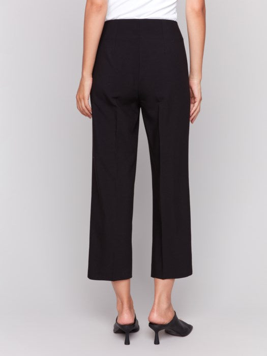 CHARLIE B WIDE LEG PANT  - BLACK