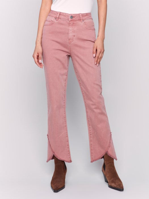 *SALE* CHARLIE B FRONT TULIP HEM PANT - PINK - C5556618A407