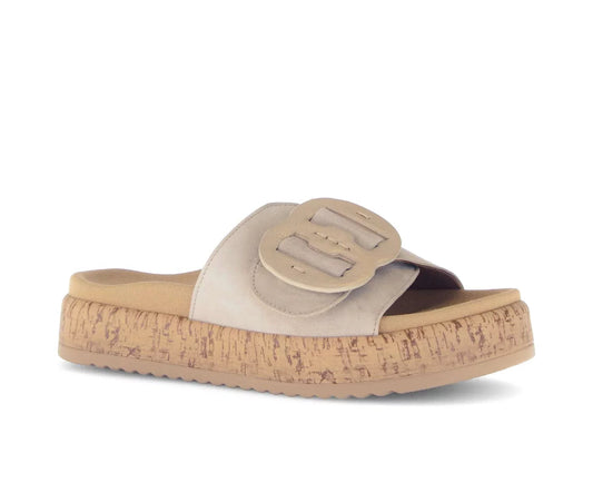 GABOR SLIDE W/ BUCKLE - OATMEAL TAN