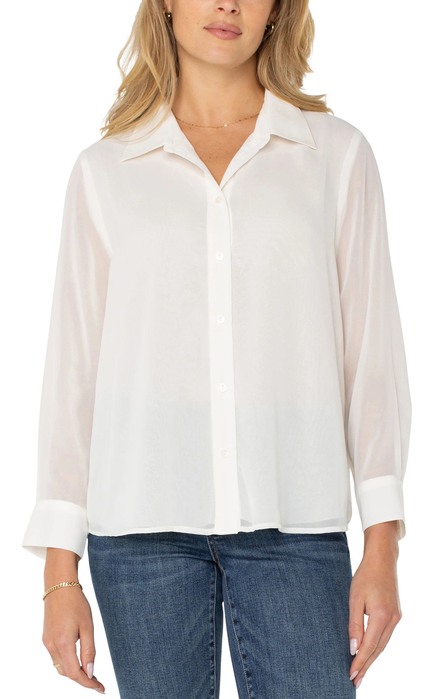 LIVERPOOL CHIFFON BLOUSE - IVORY