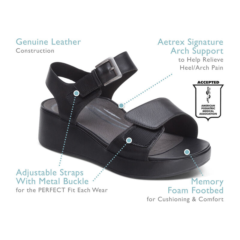 AETREX ARIEL WEDGE - BLACK