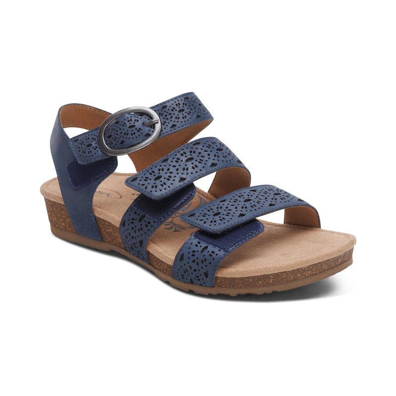 AETREX LILLY ADJUSTIBLE SANDAL - NAVY