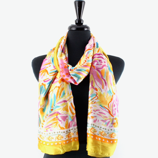 PRETTY PERSUASIONS FREESIA SCARF - YELLOW MULTI