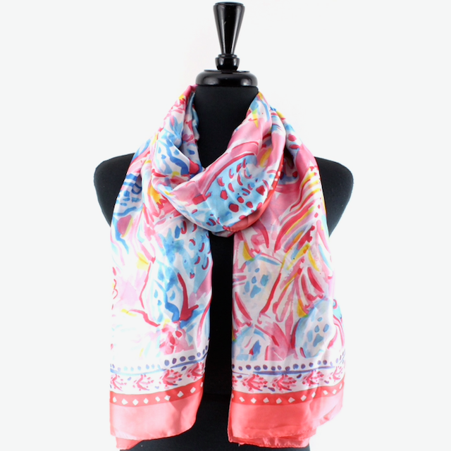 PRETTY PERSUASIONS FREESIA SCARF - PEACH MULTI