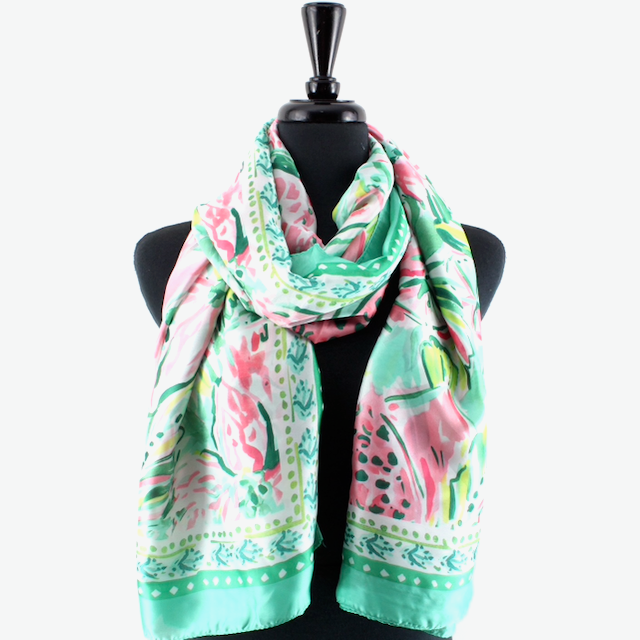 PRETTY PERSUASIONS FREESIA SCARF - GREEN MULTI