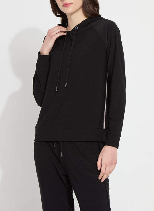 LYSSE JULIA STRETCH HOODIE - BLACK - 3435001