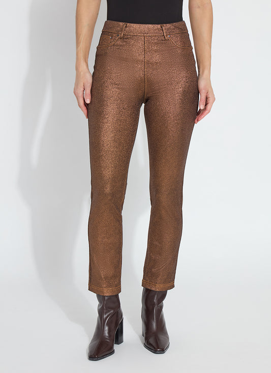 LYSSE METALLIC-COATED DENIM PANT