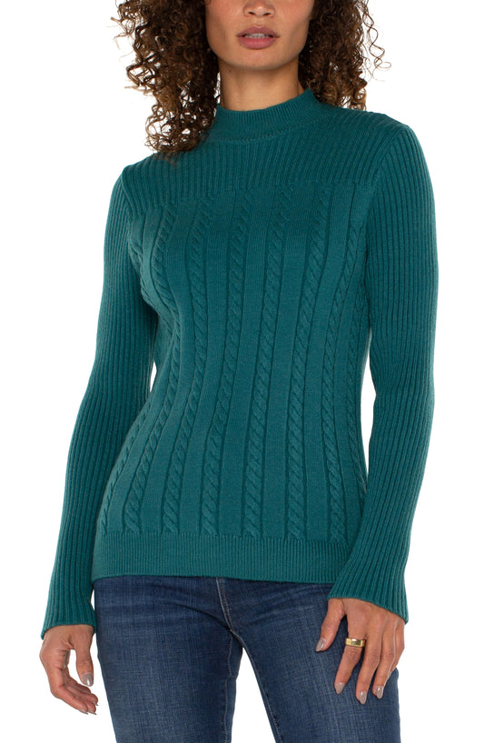 *LIMITED TIME ONLY* LIVERPOOL MOCK-NECK CABLE KNIT TOP