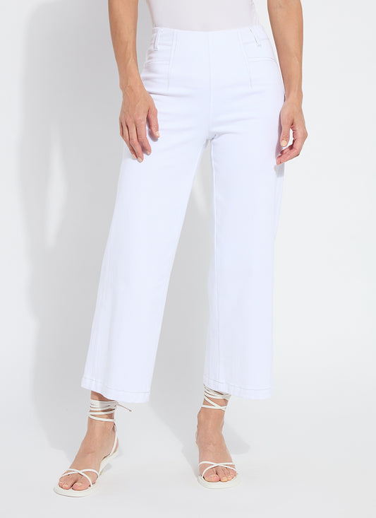 LYSSE LAYTON WIDE LEG CROP PANT - WHITE