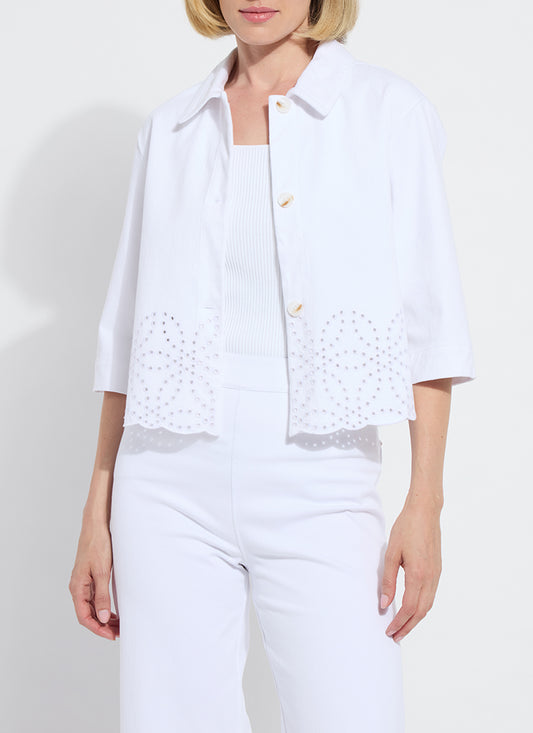 LYSEE GEM EYELET JACKET - WHITE