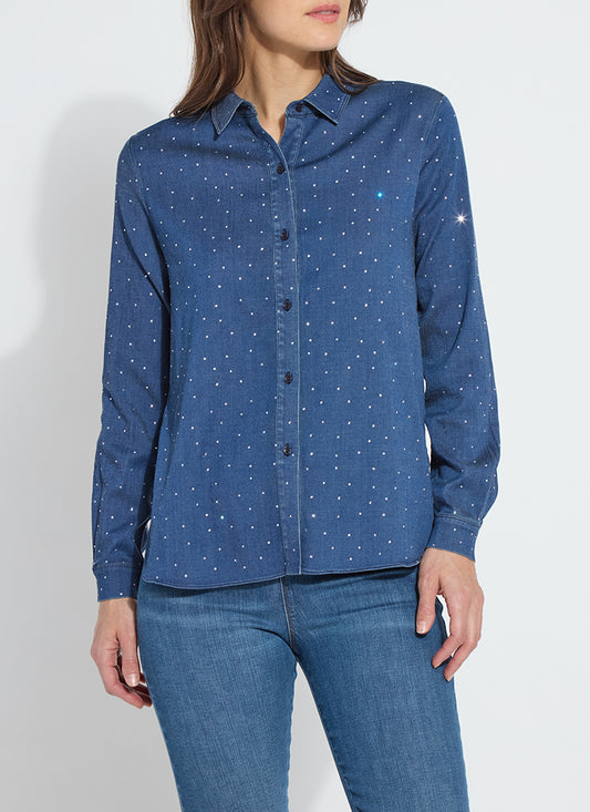 LYSSE CRYSTAL CHAMBRAY SHIRT